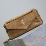 Saint Laurent Calypso Small Suede Shoulder Bag Fawn